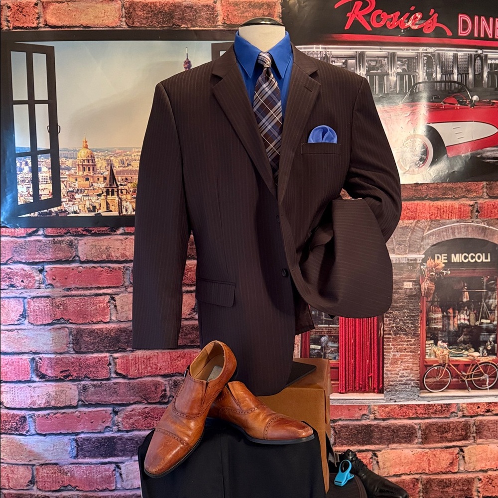 Joseph & Feiss Super 100's Brown Coat - Picture 4 of 17